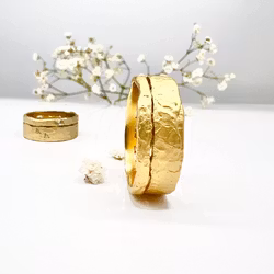 Misty Forest "Wilderness" Mens Ring - 18K Gulguld