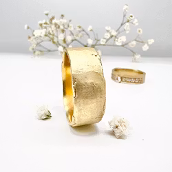 Misty Forest "Soil" Mens Ring - 18K Gulguld
