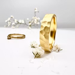 Misty Forest "Hill" Mens Ring - 18K Gulguld