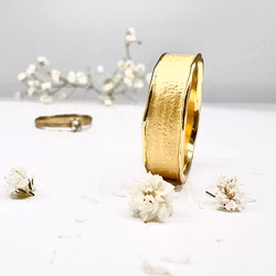 Misty Forest "Sky" Mens Ring - 18K Gulguld