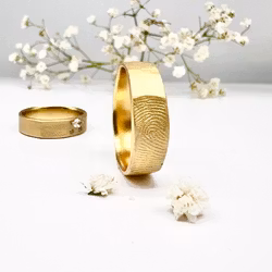 Misty Forest "Print" Mens Ring - 18K Gulguld