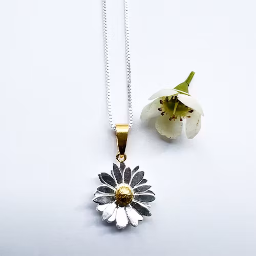 Necklace Daisies - Silver/Gold