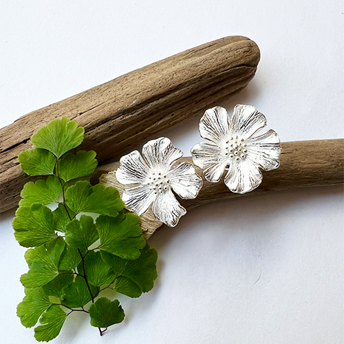 Earrings Carnation Root - Silver