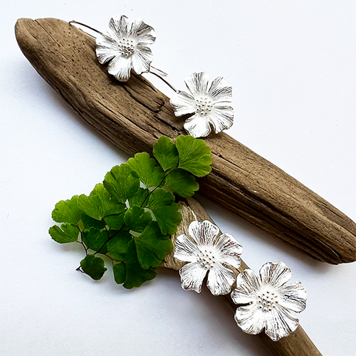 Earrings Carnation Root - Silver