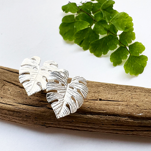 Örhängen Monstera - Silver