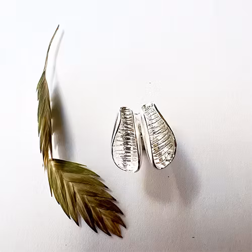 Petite Seashell Earrings - Silver