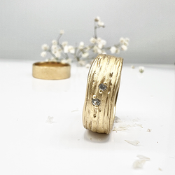 Misty Forest "Two Stars" Ring - 18K Naturligt Vitguld