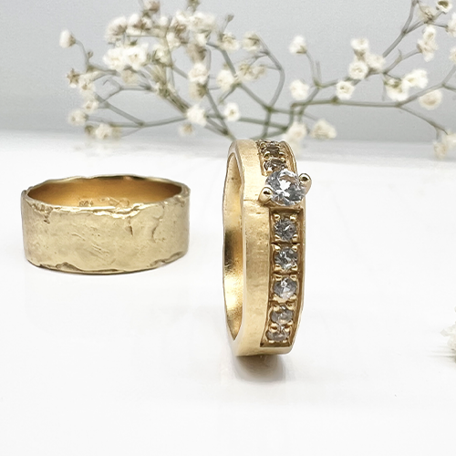 Misty Forest "Shadow" Ring - 18K Naturligt Vitguld