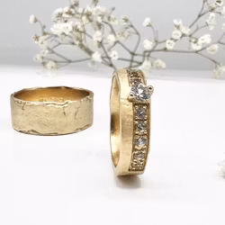 Misty Forest Shadow Ring - 18K Natural White Gold