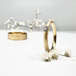 Misty Forest "Idyllic" Ring - 18K Naturligt Vitguld