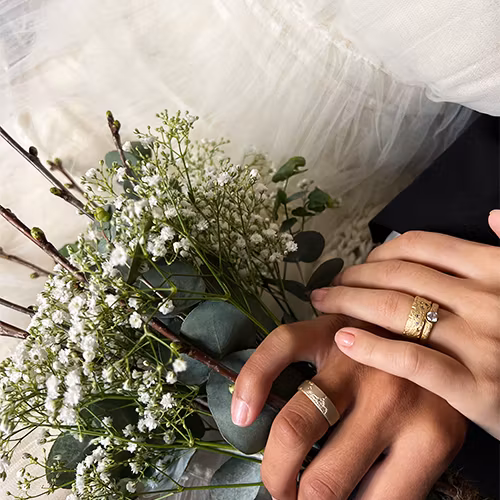 Misty Forest Teardrop Ring - 18K Natural White Gold