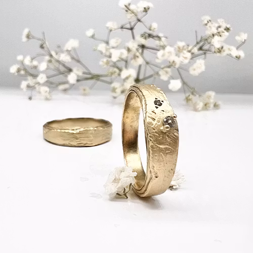 Misty Forest Summer Rain Ring - 18K Natural White Gold