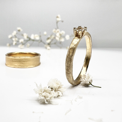 Misty Forest "Raindrop" Ring - 18K Naturligt Vitguld