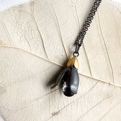 Halsband Snödroppar - Oxiderat Silver