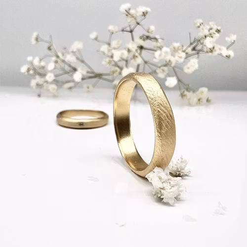 Misty Forest Louie Mens Ring - 18K Natural White Gold