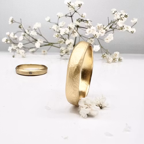 Misty Forest Louie Mens Ring - 18K Natural White Gold