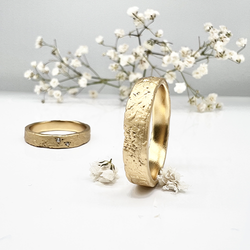 Misty Forest "Jules" Mens Ring - 18K Naturligt Vitguld
