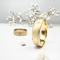 Misty Forest Mens "World" Ring - 18K Naturligt Vitguld