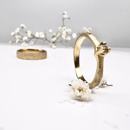 Misty Forest Twig Ring - 18K Natural White Gold