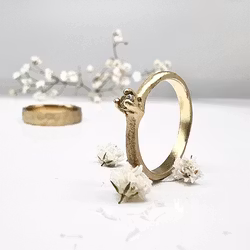 Misty Forest "Twig" Ring - 18K Naturligt Vitguld