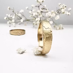 Misty Forest "Natural" Mens Ring - 18K Naturligt Vitguld