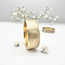 Misty Forest "Soil" Mens Ring - 18K Naturligt Vitguld