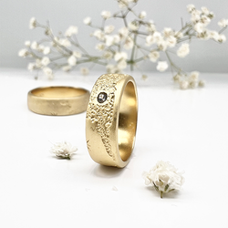 Misty Forest "World" Ring - 18K Naturligt Vitguld