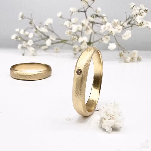 Misty Forest Petite Diamond Ring - 18K Natural White Gold