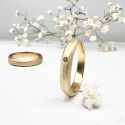 Misty Forest "Petite Diamond" Ring - 18K Naturligt Vitguld
