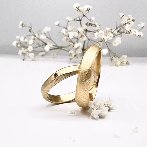 Misty Forest Petite Diamond Ring - 18K Natural White Gold