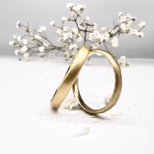 Misty Forest "Plain" Ring - 18K Naturligt Vitguld