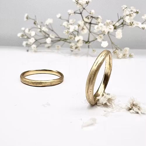 Misty Forest Silk Ring - 18K Natural White Gold