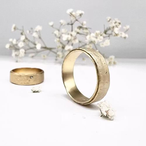 Misty Forest "Urbane" Mens Ring - 18K Naturligt Vitguld