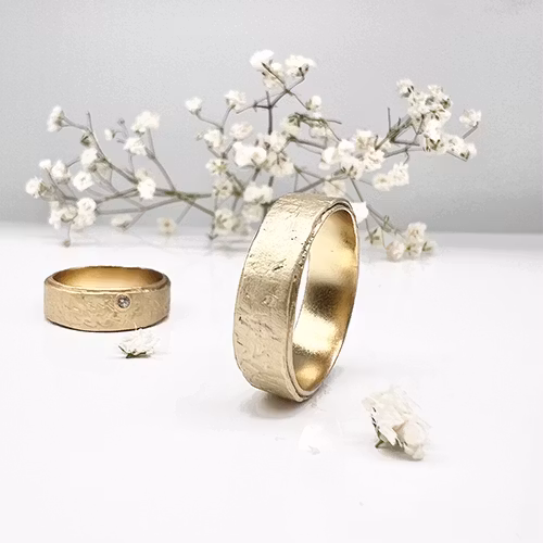 Misty Forest "Urbane" Mens Ring - 18K Naturligt Vitguld