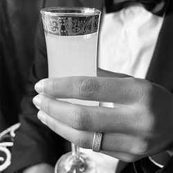 Misty Forest Urbane Mens Ring - 18K Natural White Gold