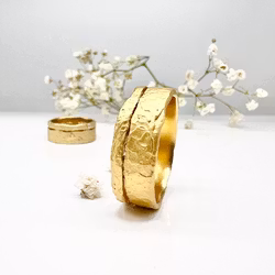 Misty Forest "Wilderness" Mens Ring - 18K Gulguld