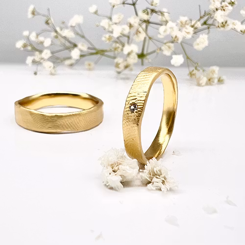 Misty Forest "Fingerprint" Mens Ring - 18K Gulguld