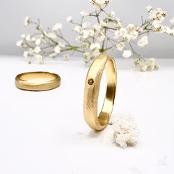 Misty Forest "Petite Diamond" Ring - 18K Gulguld