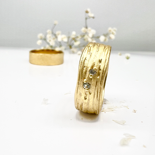 Misty Forest "Two Stars" Ring - 18K Gulguld