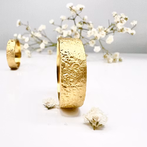 Misty Forest "Cotton" Mens Ring - 18K Gulguld