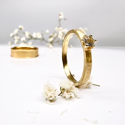 Misty Forest "Raindrop" Ring - 18K Gulguld