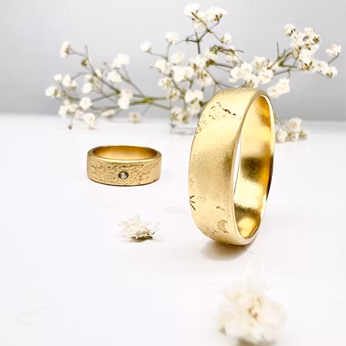 Misty Forest Mens "World" Ring - 18K Gulguld