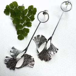 Örhängen Ginkgo Leaf - Silver