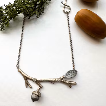 Necklace Branch of Oak - Gold/Bronze