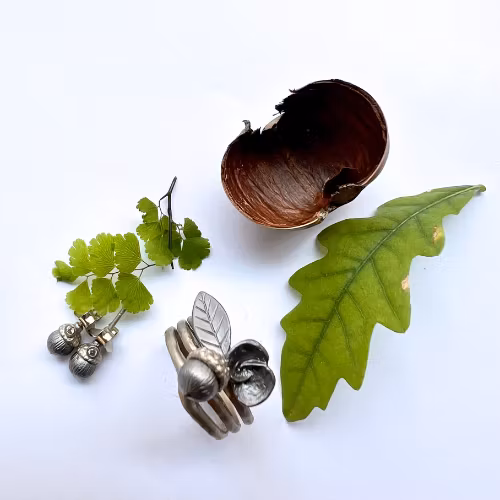 Earrings Acorn - Gold/Bronze