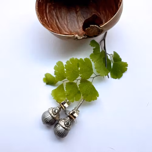 Earrings Acorn - Gold/Bronze
