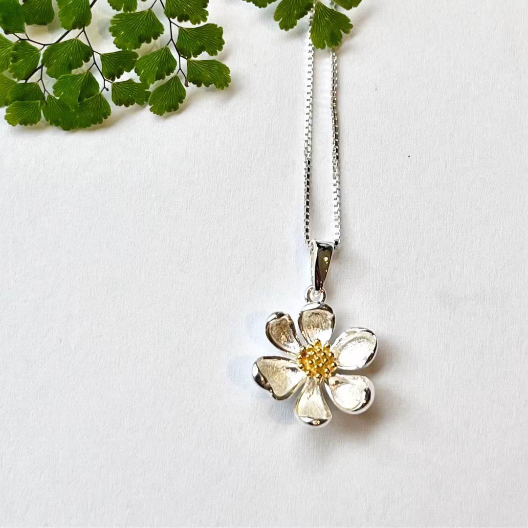 Halsband Snökärleksblomster - Silver/Guld