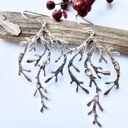 Earrings Coral - Silver