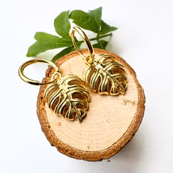 Örhängen Monstera - Guld