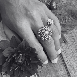 Ring Pompondahlia - Brons/Guld